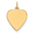 14k Yellow Gold Heart Pendant, Polished Minimalist Charm, Engraving Ready Jewelry for Women