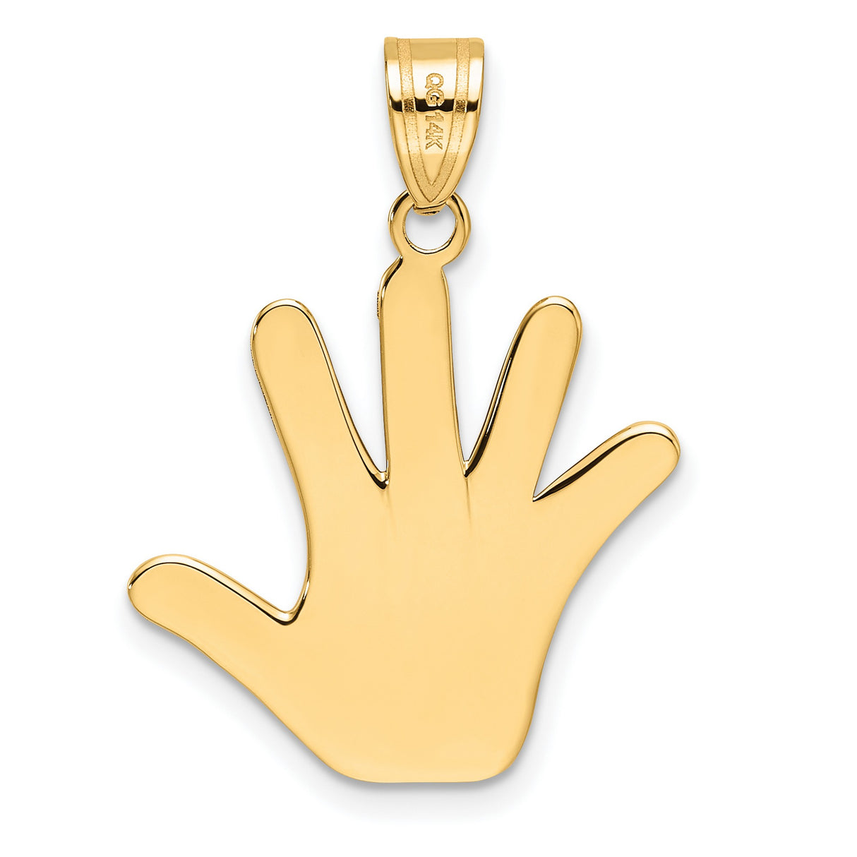 14k Yellow Gold Pendant, Multicolor Enamel Autism Awareness Hand Symbol, Unisex Advocacy Charm