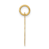 14k Yellow Gold Pendant with Boy Profile, Scalloped Edge Circle Charm for Women