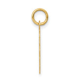 14k Yellow Gold Pendant with Female Silhouette on Scalloped Round Disk