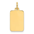 14k Yellow Gold Rectangular Pendant Charm, High Polish Blank Disc for Engraving, Unisex Jewelry