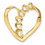 Genuine 4 Stone Mothers Slide Charm Pendant in Real 14k Yellow Gold