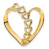 Genuine 4 Stone Mothers Slide Charm Pendant in Real 14k Yellow Gold
