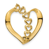 Genuine 7 Stone Mothers Slide Charm Pendant in Real 14k Yellow Gold