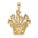 Genuine VS Diamond Mothers Charm Pendant in Real 14k Yellow Gold
