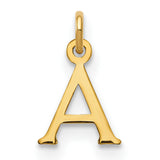 14k Yellow Gold Initial Pendant Charm with Cutout Letter A in Serif Font for Women or Unisex Wear