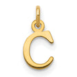 14k Yellow Gold C Pendant Charm, Polished Serif Letter Initial Jewelry for Women