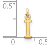 14k Yellow Gold Initial I Pendant, Polished Block Letter Charm, Monogram Jewelry for Women or Unisex