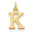 14k Yellow Gold Initial Pendant, Letter K Alphabet Charm, Custom Monogram Jewelry for Women or Unisex