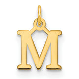 14k Yellow Gold Initial M Pendant, Polished Block Letter Charm, Unisex Monogram Jewelry