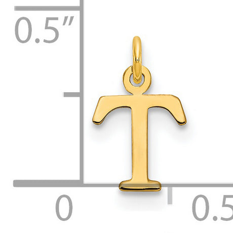 14k Yellow Gold Tau Cross Pendant, T-Shaped Franciscan Religious Charm for Women or Unisex Wear