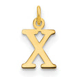 Cutout Letter X Initial Charm Pendant in Real 14k Yellow Gold