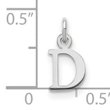 Letter D Initial Charm Pendant in Real 925 Sterling Silver