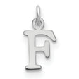 14k White Gold Initial F Pendant Charm, Polished Serif Monogram Letter Jewelry