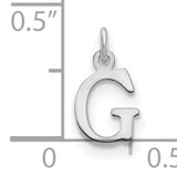 14k White Gold Letter G Pendant, Polished Cutout Initial Charm for Women or Unisex Wear