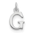 14k White Gold Letter G Pendant, Polished Cutout Initial Charm for Women or Unisex Wear