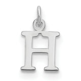 Cutout Letter H Initial Charm Pendant in Real 10k White Gold