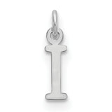 14k White Gold Letter I Pendant, Polished Cutout Initial Charm, Minimalist Alphabet Jewelry