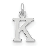 Cutout Letter K Initial Charm Pendant in Real 10k White Gold