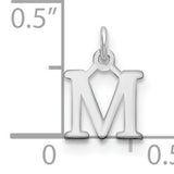 Cutout Letter M Initial Charm Pendant in Real 10k White Gold