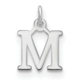 Cutout Letter M Initial Charm Pendant in Real 10k White Gold