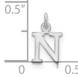 Letter N Initial Charm Pendant in Real 925 Sterling Silver
