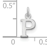 Letter P Initial Charm Pendant in Real 925 Sterling Silver