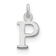 Cutout Letter P Initial Charm Pendant in Real 10k White Gold