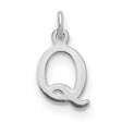 Cutout Letter Q Initial Charm Pendant in Real 14k White Gold