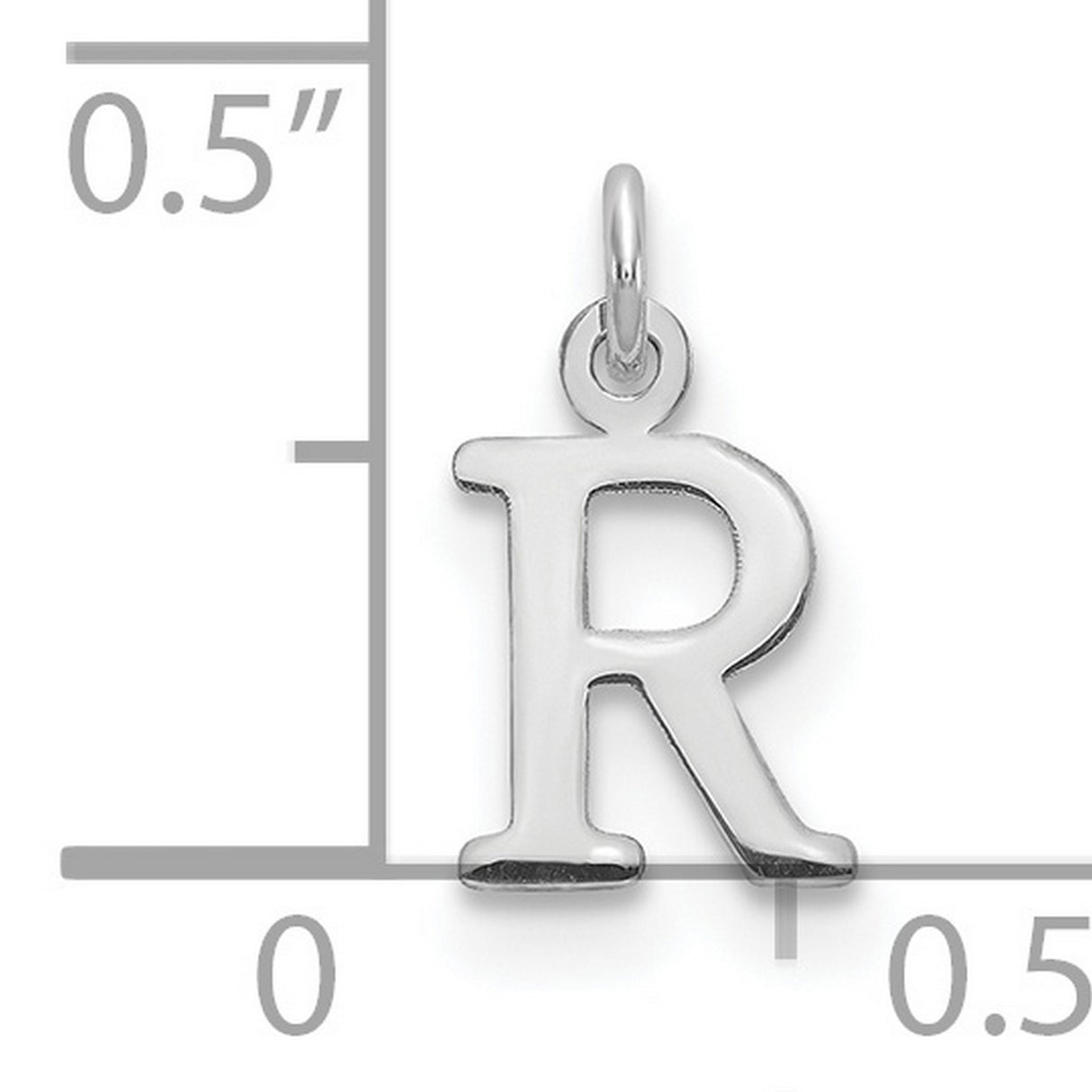 Letter R Initial Charm Pendant in Real 925 Sterling Silver