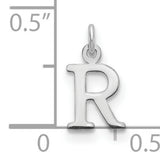 Cutout Letter R Initial Charm Pendant in Real 10k White Gold