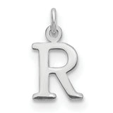 Cutout Letter R Initial Charm Pendant in Real 10k White Gold
