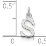 Cutout Letter S Initial Charm Pendant in Real 10k White Gold