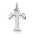 Cutout Letter T Initial Charm Pendant in Real 10k White Gold