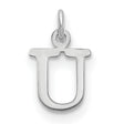 Cutout Letter U Initial Charm Pendant in Real 14k White Gold
