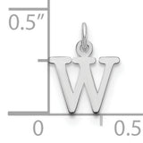 Letter W Initial Charm Pendant in Real 925 Sterling Silver