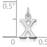 Letter X Initial Charm Pendant in Real 925 Sterling Silver