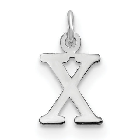 Cutout Letter X Initial Charm Pendant in Real 14k White Gold