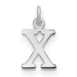 Cutout Letter X Initial Charm Pendant in Real 10k White Gold