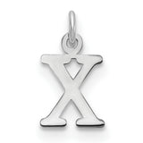 Cutout Letter X Initial Charm Pendant in Real 10k White Gold