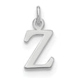 Cutout Letter Z Initial Charm Pendant in Real 14k White Gold