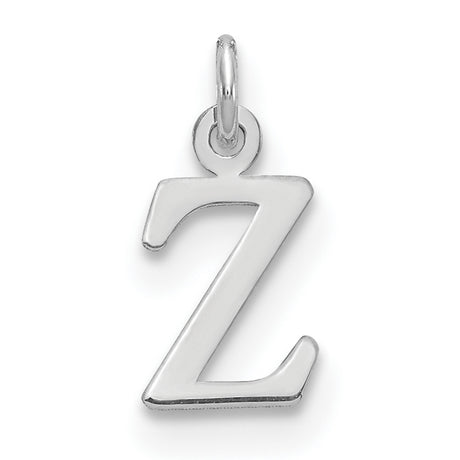 Cutout Letter Z Initial Charm Pendant in Real 14k White Gold