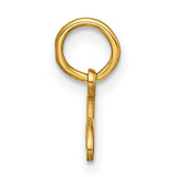 14k Yellow Gold Script Initial Pendant Charm, Polished Cursive Letter A Design