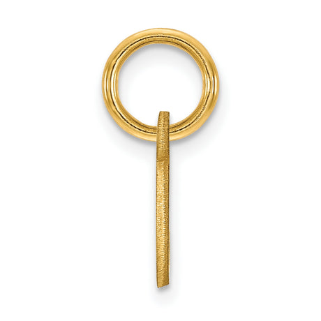 14k Yellow Gold Script Initial C Pendant, Cursive Letter Charm with Polished Finish