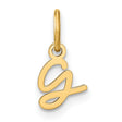 14k Yellow Gold Script Monogram Pendant, Letter G Cursive Initial Charm for Women