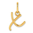 Upper case Letter X Initial Charm Pendant in Real 14k Yellow Gold