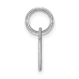 Upper case Letter C Initial Charm Pendant in Real 14k White Gold
