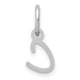 Upper case Letter C Initial Charm Pendant in Real 14k White Gold