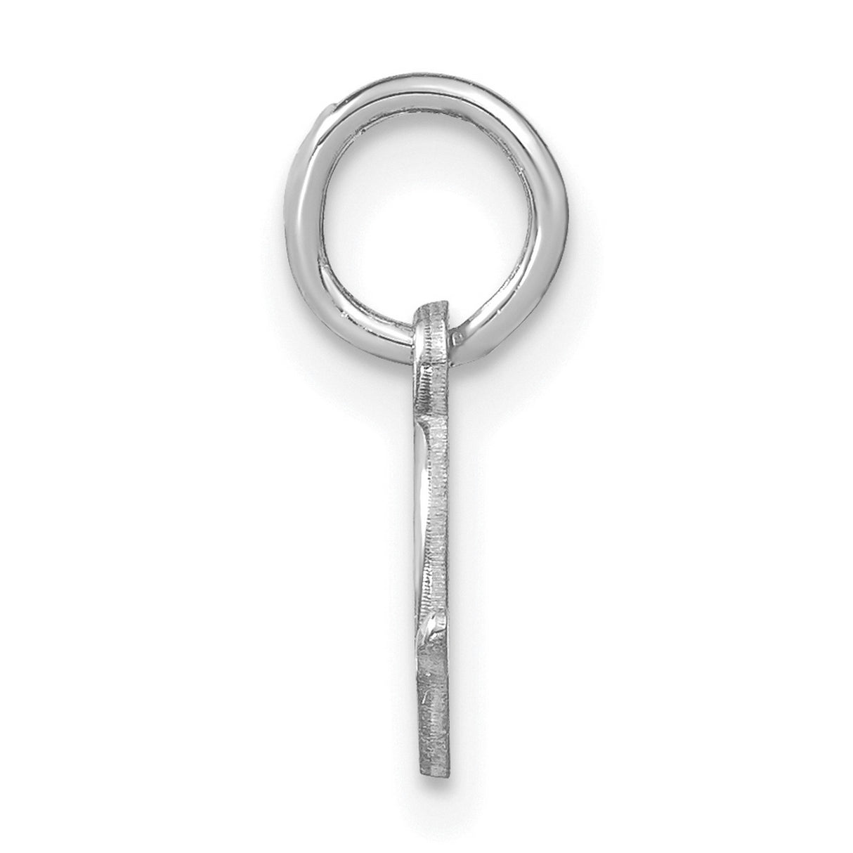 Upper case Letter D Initial Charm Pendant in Real 14k White Gold