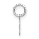 Upper case Letter F Initial Charm Pendant in Real 14k White Gold